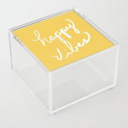 Happy Vibes Yellow Acrylic Box