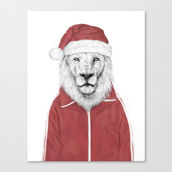 Santa lion Canvas Print