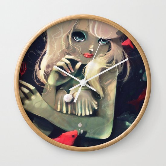 Sirene d'eau douce a la fourchette Wall Clock