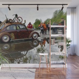 Old Beetle and its reflection  Wall Mural