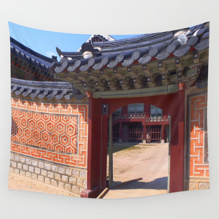 South Korea Photography - Doorway To South Korean House Wall Tapestry