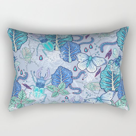 Frozen bugs in the garden Rectangular Pillow