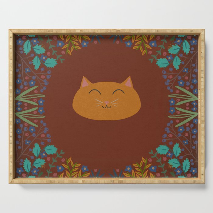 Kitty & Flowers Serving Tray