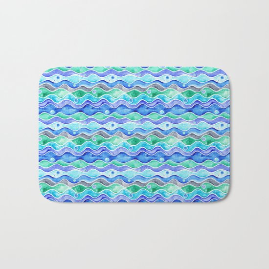 Ocean Pattern - Dolphin Bath Mat