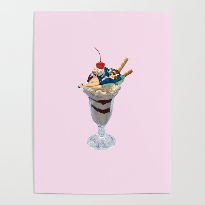 lazy sundae pale pink Poster