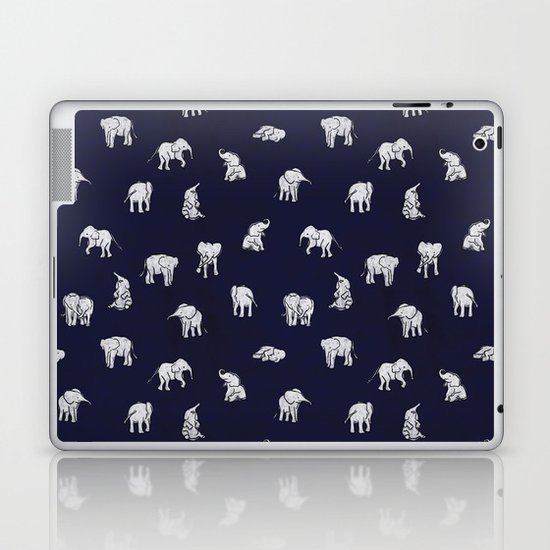 Indian Baby Elephants in Navy Laptop & iPad Skin