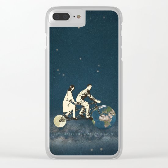 Love Makes The World Go Round Clear iPhone Case