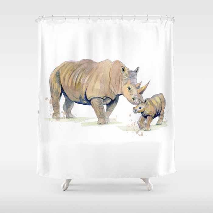 Rhinoceros  Shower Curtain