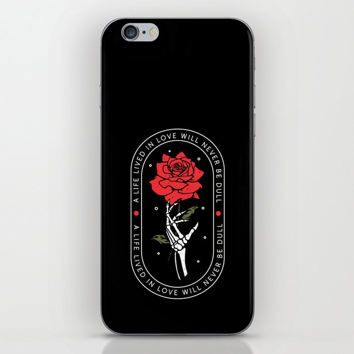 Natural Skull With Rose Flower iPhone Skin