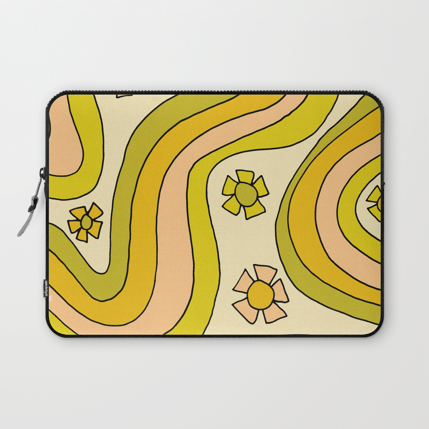groovy rainbow flower power wallpaper vibes laptop sleeve by surfybirdy society6 groovy rainbow flower power wallpaper vibes laptop sleeve by surfybirdy