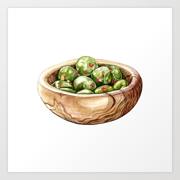 Bowl of Olives Art Print