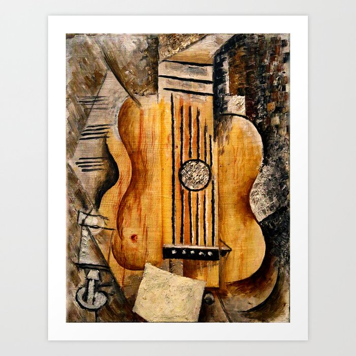 Picasso - Guitar (I love Eva), 1912 Art Print