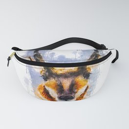 Pronghorn inky watercolor Fanny Pack
