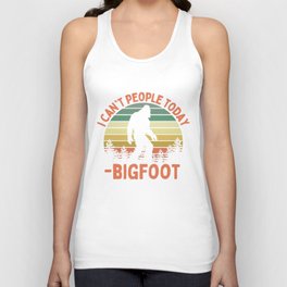 Bigfoot Funny Sasquatch I Can't People Today Humor Retro Unisex Tank Top