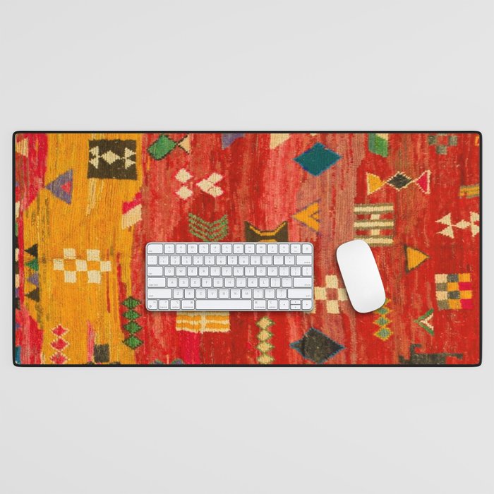 Oriental Orange Moroccan Berber rug Desk Mat