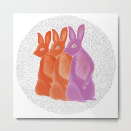 Three bunnies Metal Print