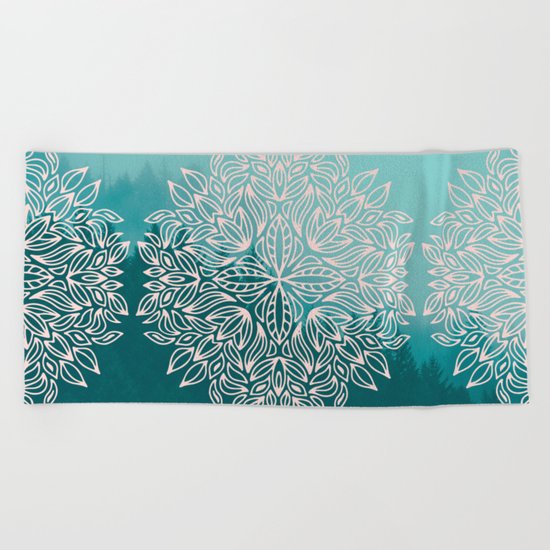Mandala Forest Dawn Beach Towel