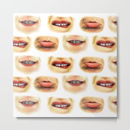 Lips with emotions Metal Print | Painting, Illustration, People, Scary 