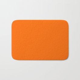 Neon Orange Solid Color Bath Mat