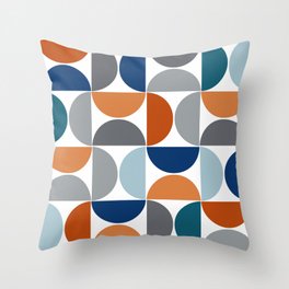 Mid century modern geometric Colorful 1 Throw Pillow
