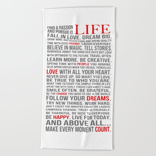All about life Beach Towel