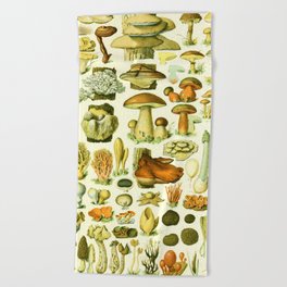 Adolphe Millot "Mushrooms" 1. Beach Towel