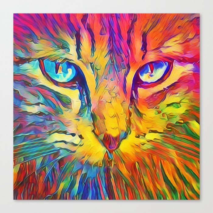 Neon Rainbow Cat Leinwanddruck Neon Rainbow Cat Leinwanddruck