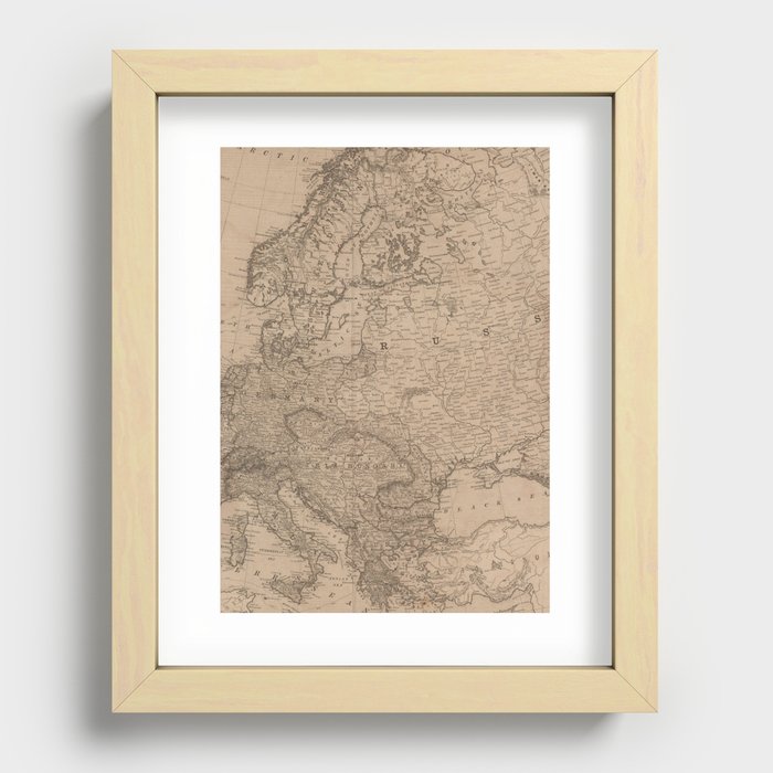 Vintage Europe Map Recessed Framed Print