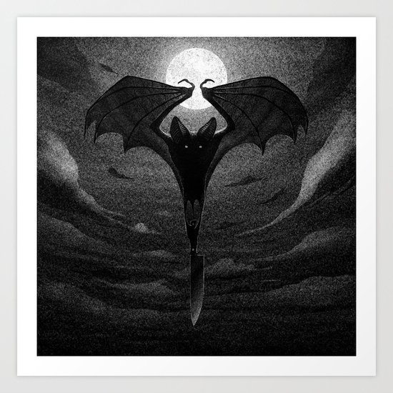 Drawlloween 2013: Bat Art Print