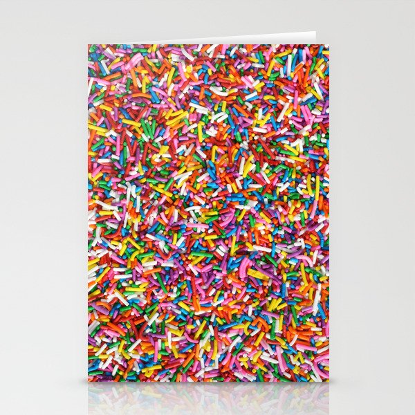 Rainbow Sprinkles Sweet Candy Colorful Stationery Cards
