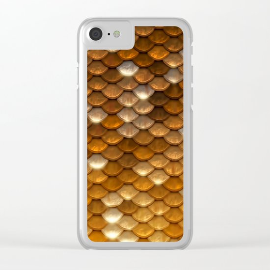 Gold glitter mermaid sparkling scales - Mermaidscales Clear iPhone Case