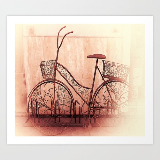 flower bycicle Art Print