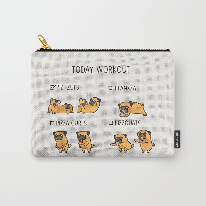 Society6 ケース Pug Workout by Huebucket Today Workout with the pug Poster by Huebucket | Society6