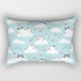 Kawaii Cute Cats In Sky Pattern Rectangular Pillow