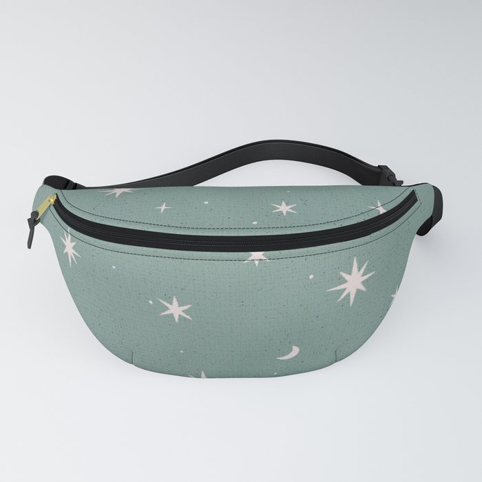 Starry night mystical sage green Fanny Pack
