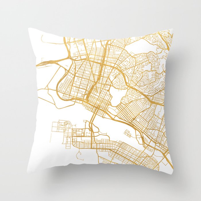 OAKLAND CALIFORNIA CITY STREET MAP ART Throw Pillow
