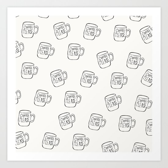 Coffee Cup Pattern for the Coffee Obsessed Art Print