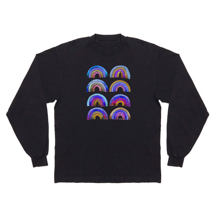 Rainbow Watercolor – Indigo Long Sleeve T Shirt