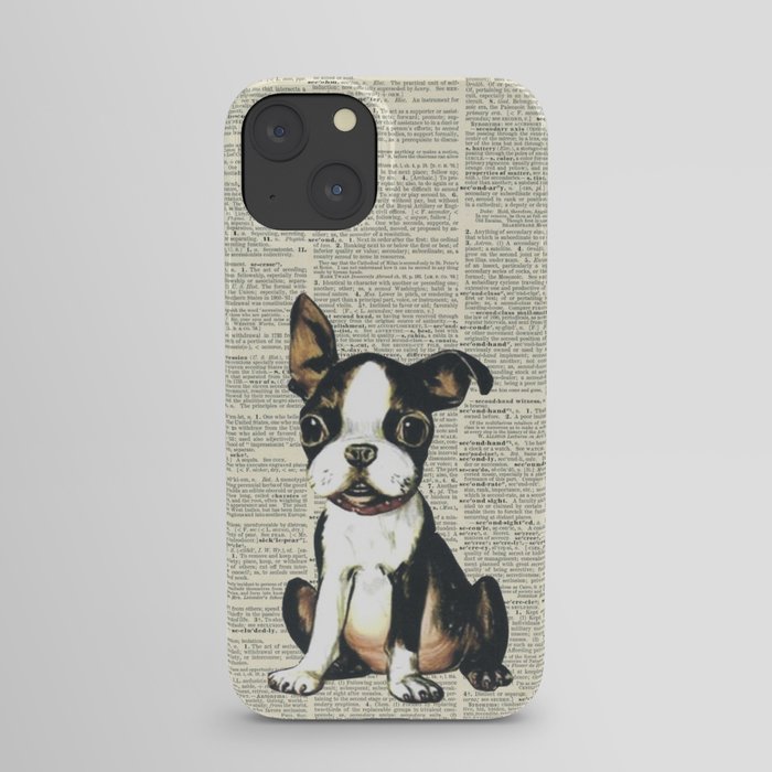 Boston Terrier Vintage Puppy iPhone Case