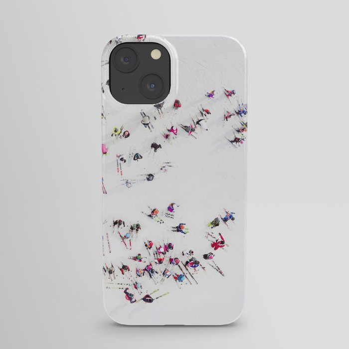 Aerial view of skiers iPhone Case