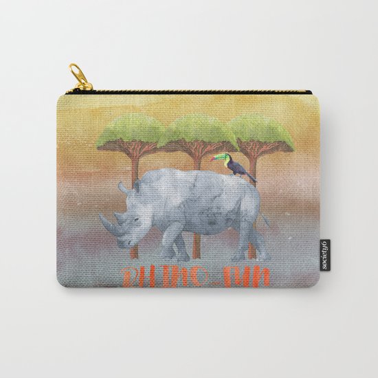 RHINO - FUN - rhinoceros - Africa Animal on #Society6 Carry-All Pouch