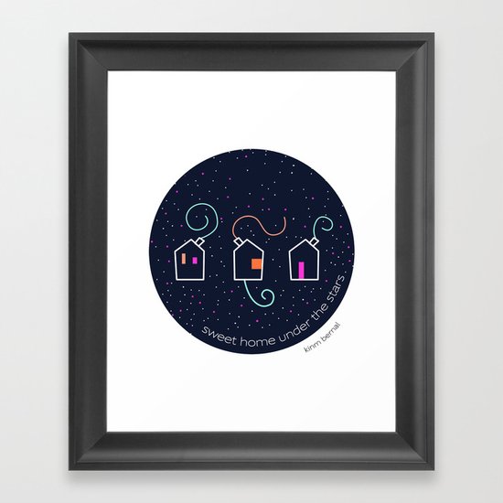 Sweet home under the stars Framed Art Print