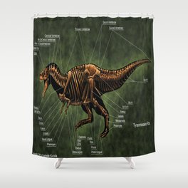 Tyrannosaurus Rex Skeleton Reconstruction Shower Curtain