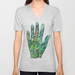 The hand of nature V Neck T Shirt