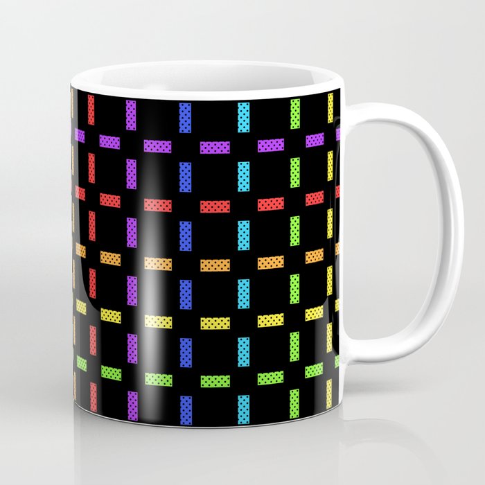 Rainbow Grid Doted Dark Coffee Mug