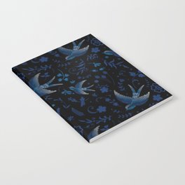 Embroidered Blue Birds Notebook