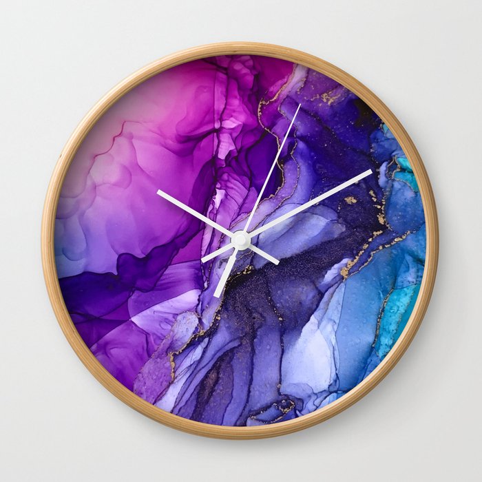 Abstract Vibrant Rainbow Ombre Wall Clock