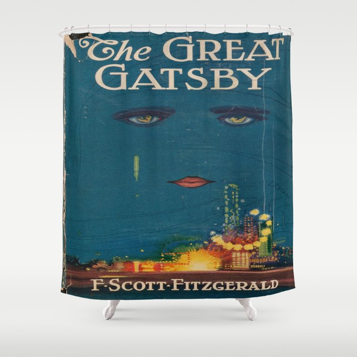 The Great Gatsby Vintage Book Cover Fitzgerald Muted Tones Shower Curtain By Quoteme Society6