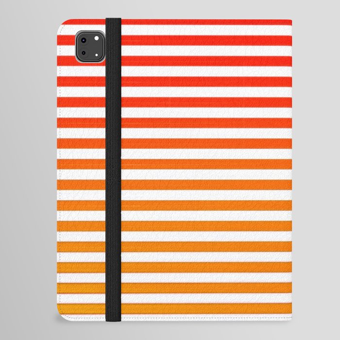 Ombre Stripes On White Red Orange iPad Folio Case