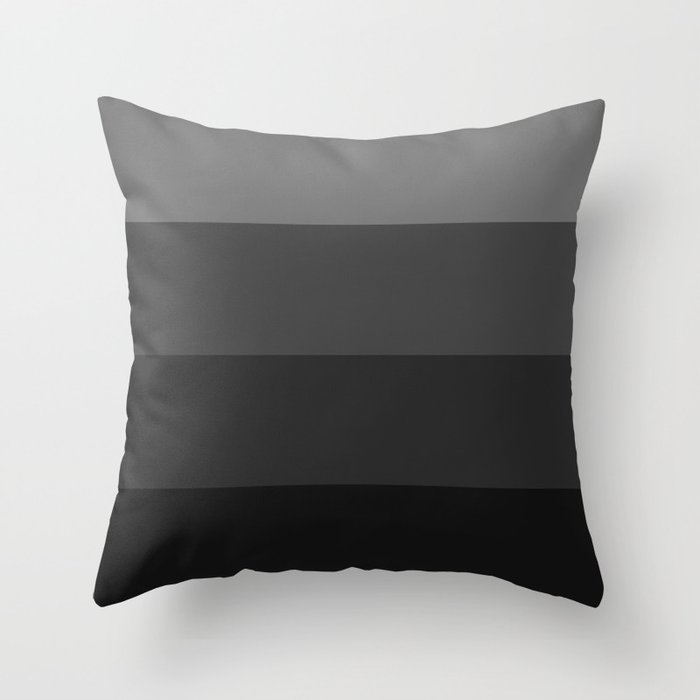 Four Shades of Black Throw Pillow